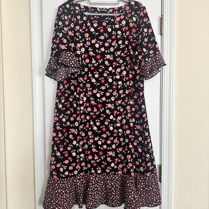 Talbots Sleeveless Red and Pink Dress for Weddings